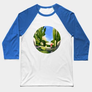 Cactus Garden_YellowGreen_RoundVersion Baseball T-Shirt